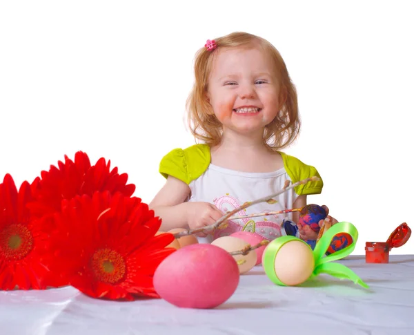 Κορίτσι χρώμα Πασχαλινό αυγό — Φωτογραφία Αρχείου