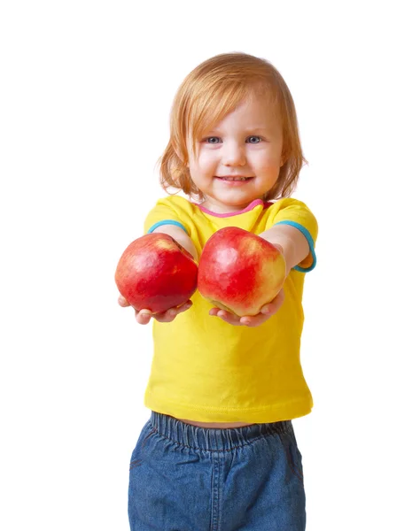 りんごの女の子 — ストック写真