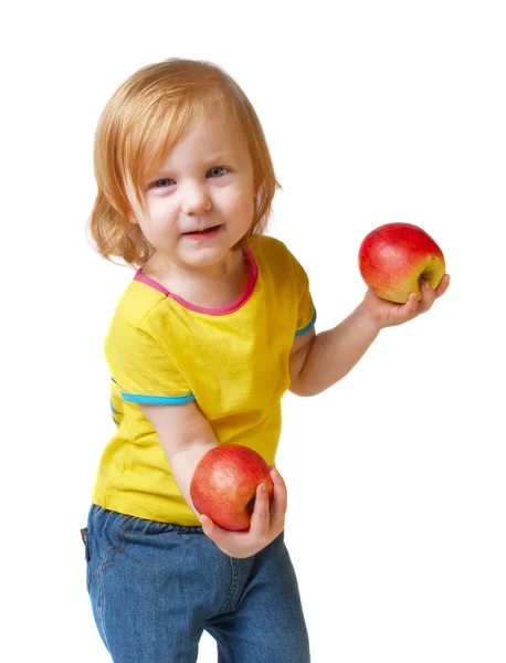 Chica con manzana —  Fotos de Stock