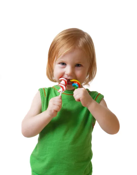 Dítě s candy — Stock fotografie
