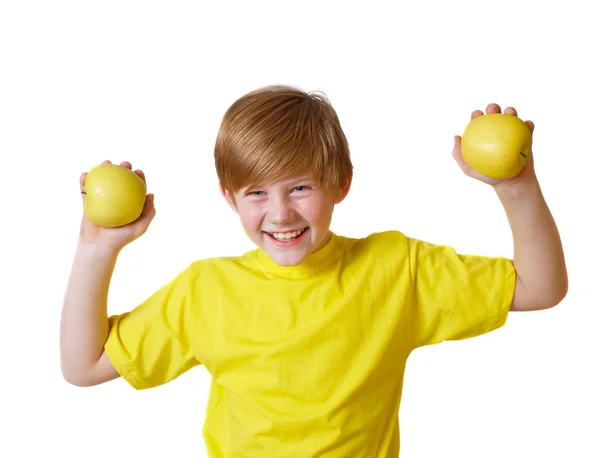 Pojke med citron — Stockfoto