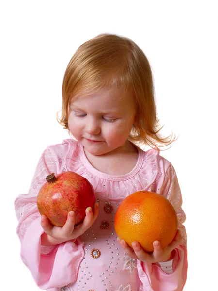 Dziecko z orange — Zdjęcie stockowe