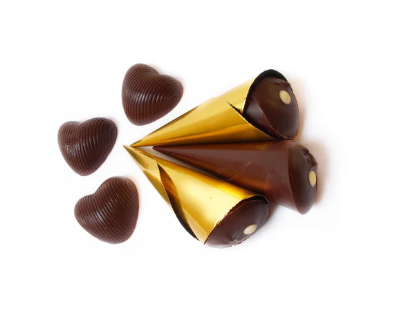Serca czekolady — Zdjęcie stockowe
