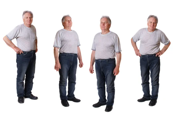Yaşlı erkekler üzerinde beyaz izole — Stok fotoğraf