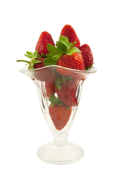 유리잔에 있는 딸기 — 스톡 사진