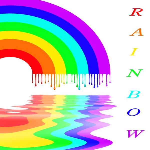 Rainbow with multi-colored drops — Stock Photo, Image
