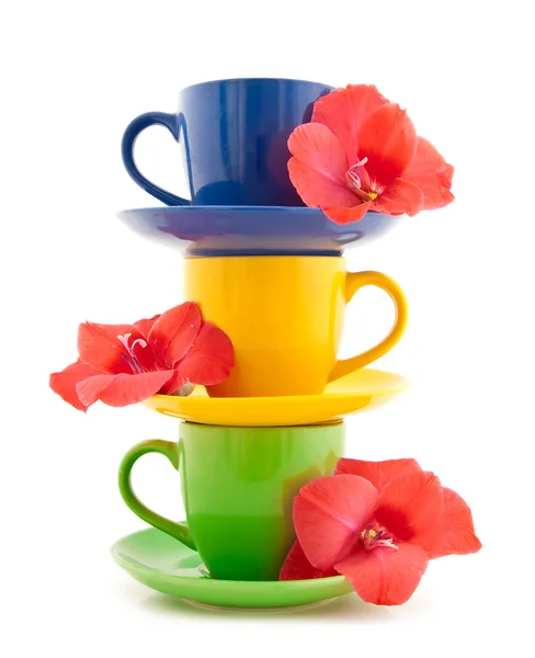 花の美しいティーカップ — ストック写真
