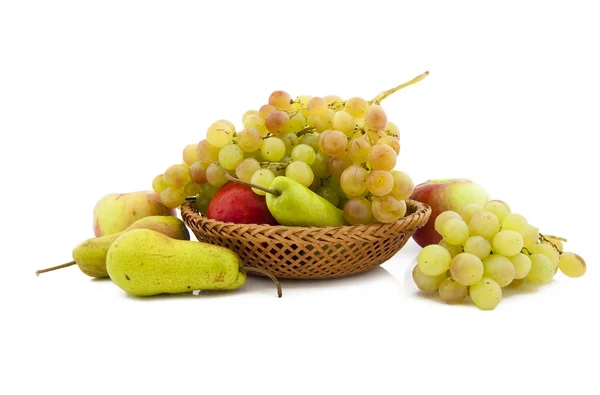 Maçãs, peras e uvas apetecíveis — Fotografia de Stock