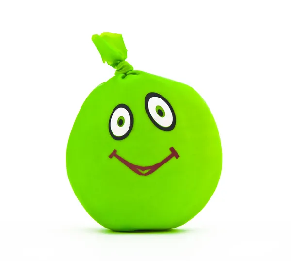 玩具形式的绿色的笑容 — 图库照片