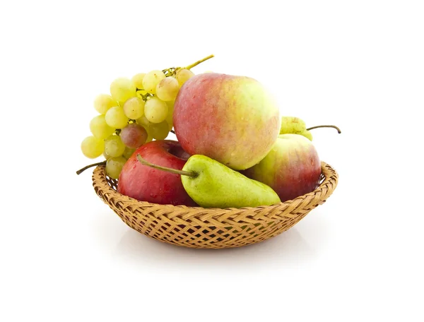 Jablka, hrušky a hrozny — Stock fotografie