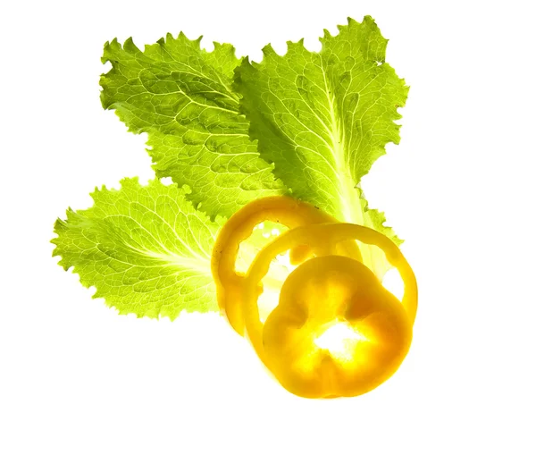 Grønnsakpaprika og salat - friske grønnsaker – stockfoto