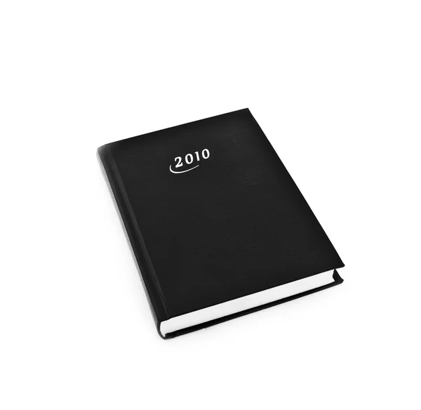 Caderno preto, planejador para 2010 — Fotografia de Stock