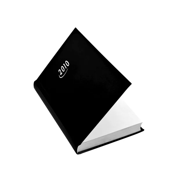Caderno preto, planejador para 2010 — Fotografia de Stock