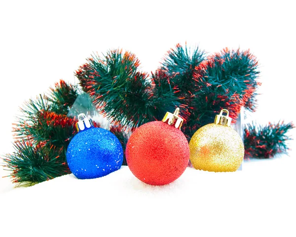 Uppsättning av lysande julgran dekoration — Stockfoto