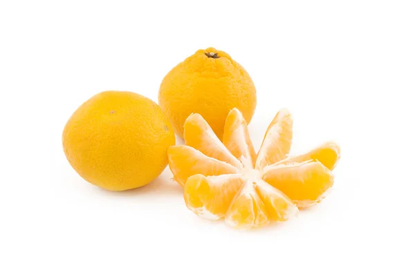 Üç portakal mandalina — Stok fotoğraf