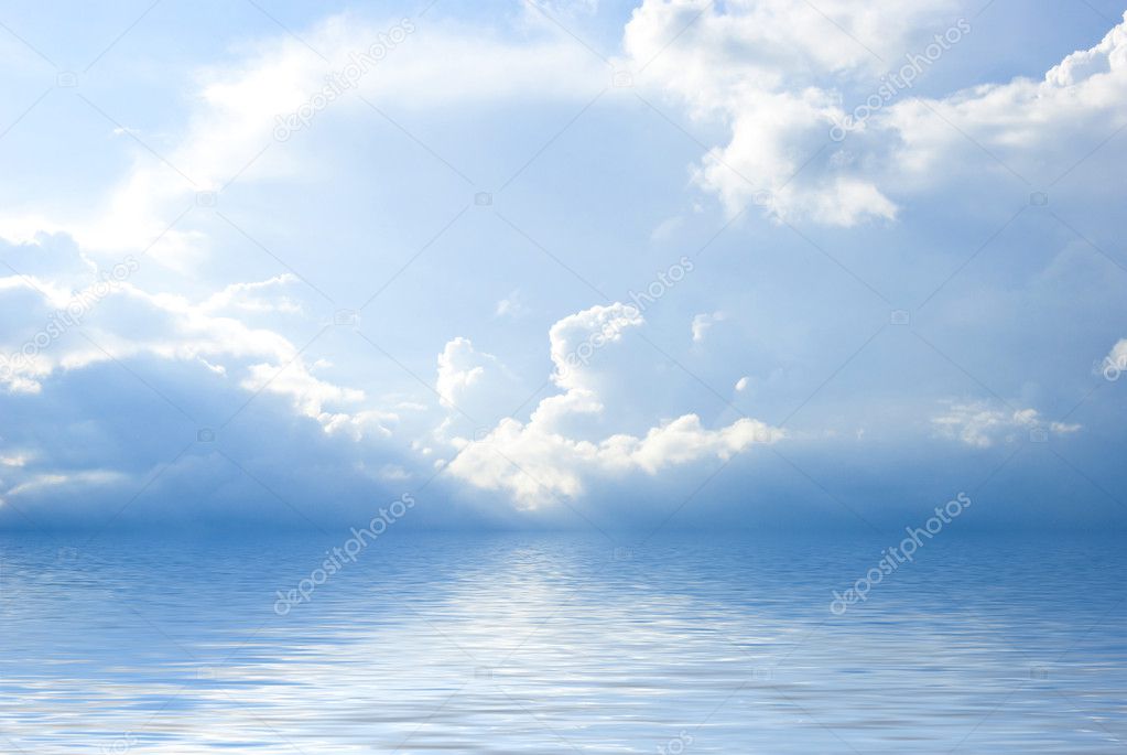 Summer sea landscape clouds