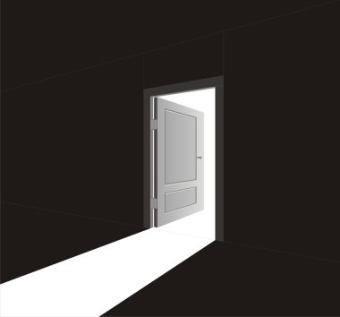 The vector image of an open door