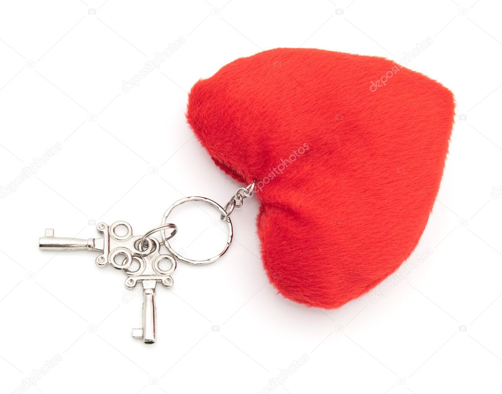 Keys and charm in the form of heart