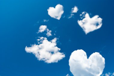 Clouds in the form of hearts clipart