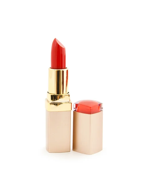 Red lipstick on a white background — Stock Photo, Image