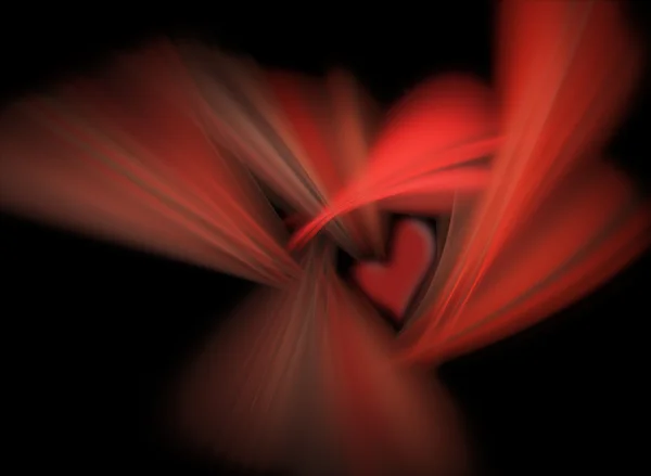 Fondo negro-rojo con corazón — Foto de Stock