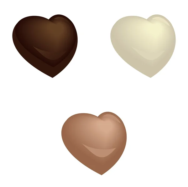 Chocolates na forma de coração — Fotografia de Stock