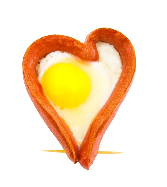 Saucisse frite en forme de cœur — Photo