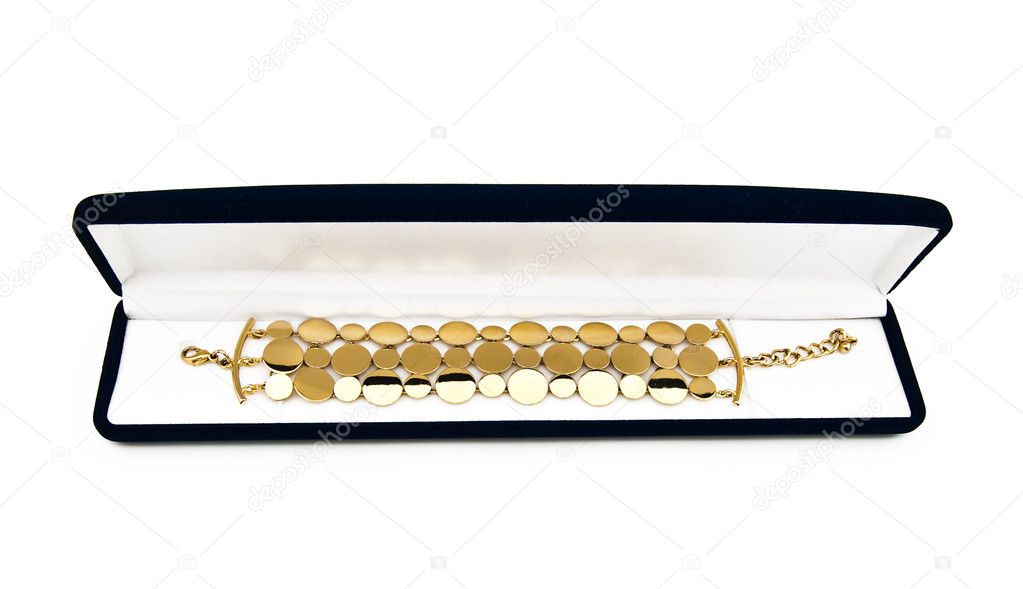 Gift case with a gold bracelet