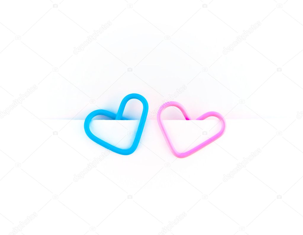 Paper clips in the form of hearts