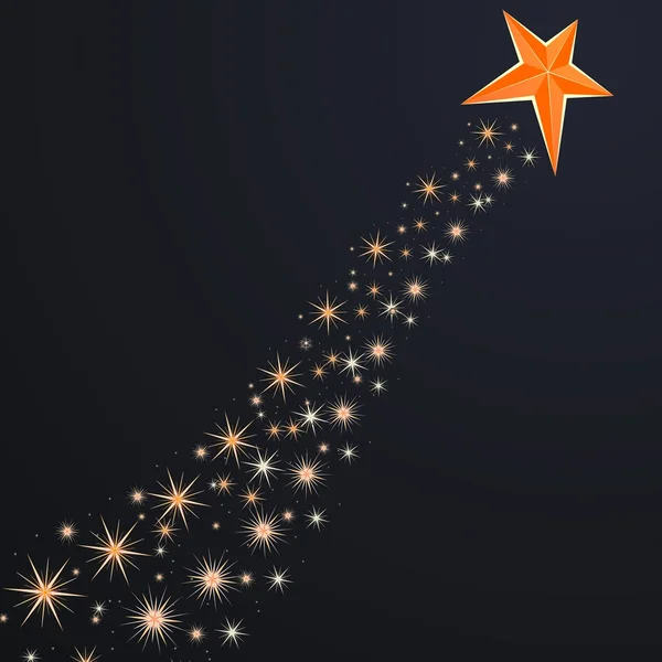 Cometa volante sotto forma di stella — Vettoriale Stock