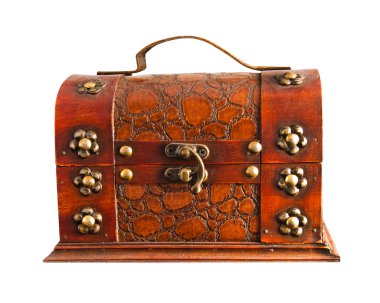 Old brown chest isolated clipart