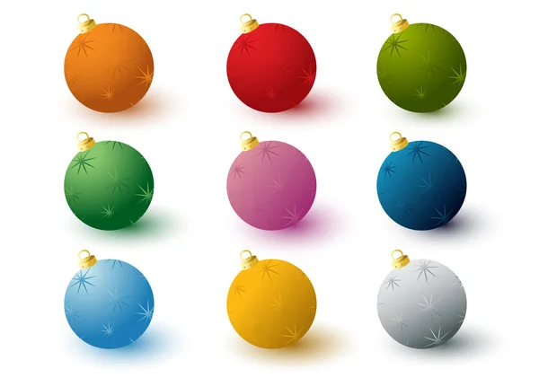 Set of 3d decorated balls — Stock Vector