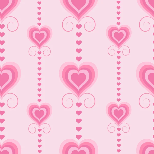 Seamless Valentine pattern with hearts — Stock Vector