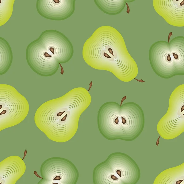 无缝模式与苹果和梨 — 图库矢量图片