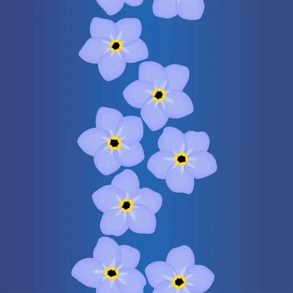 Patrón sin costuras con flores azules — Vector de stock