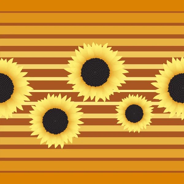 Seamless background with sunflowers — Stock Vector