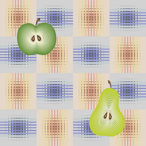 Бесшовный рисунок с яблоками и грушами — стоковый вектор