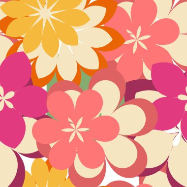 Abstract seamless pattern with flowers clipart