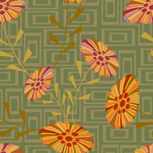 Abstract eamless patroon met bloemen — Stockvector