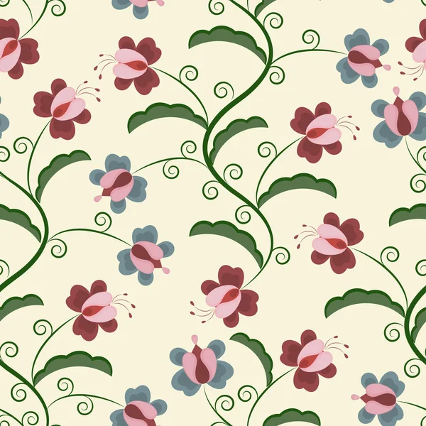 Nahtloses Muster mit abstrakten Blumen — Stockvektor