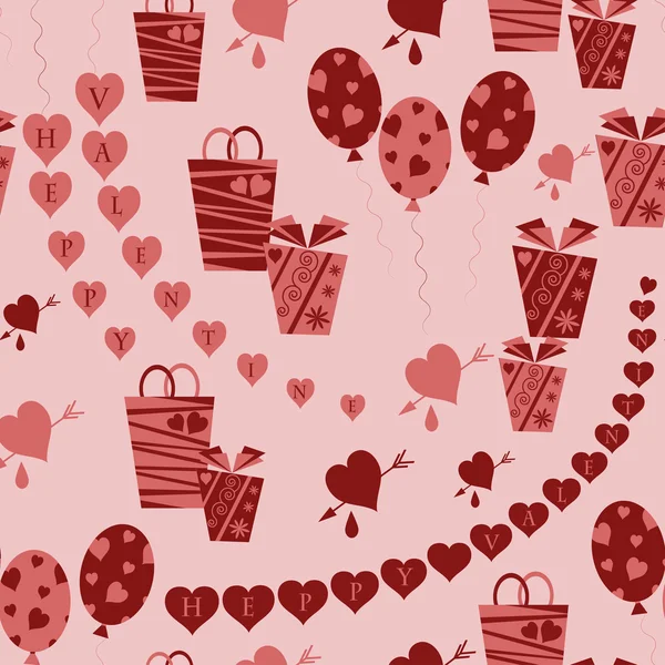 Modèle sans couture Valentine — Image vectorielle