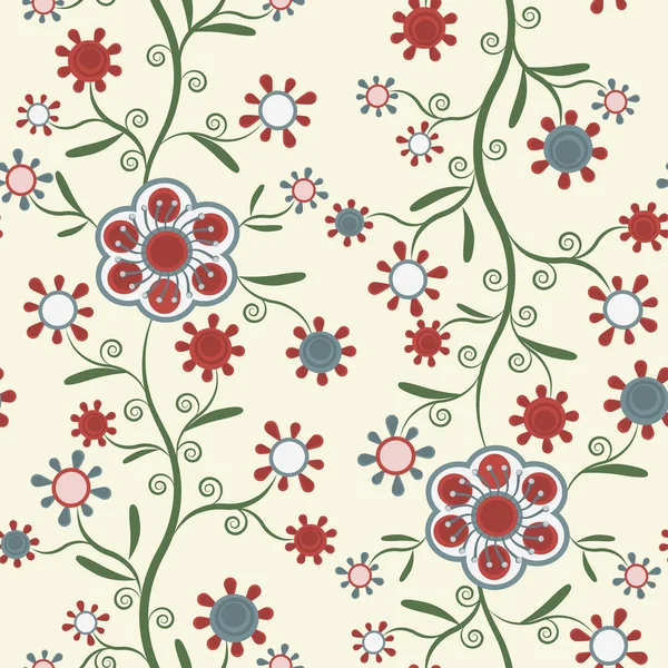 エレガントなシームレス パターンの花を持つ — ストックベクタ