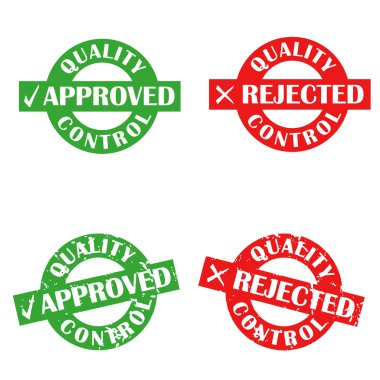 Approved and rejected ink stamps clipart