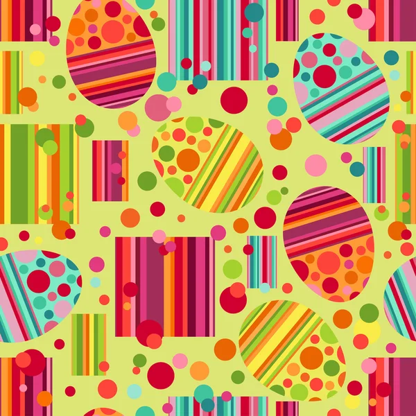 Easter pattern with decorated eggs — Stok Vektör