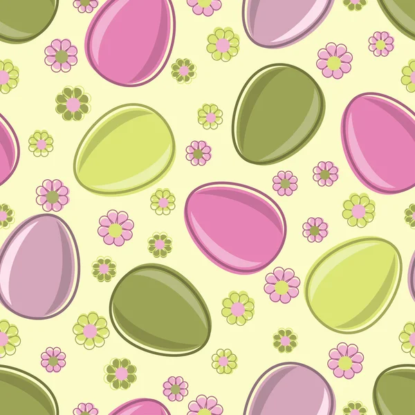 Easter pattern with decorated eggs — Stock Vector