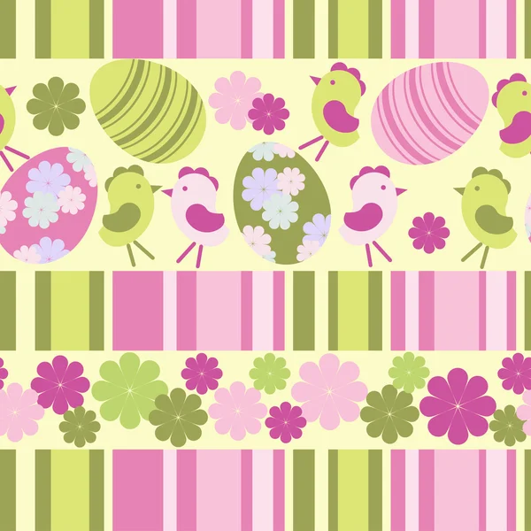 Modèle de Pâques avec oeufs décorés — Image vectorielle