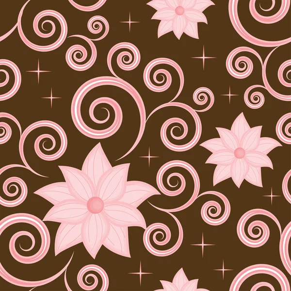 핑크 꽃으로 완벽 한 패턴 — 스톡 벡터