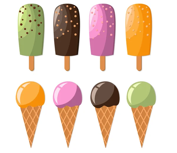 stock vector Set of colorful ice creams
