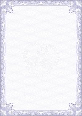 Guilloche style blank certificate clipart