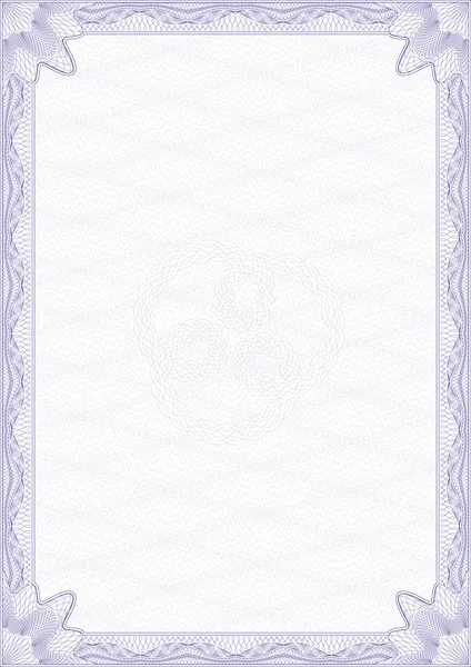 空白の証明書のギョーシェ スタイル — ストックベクタ